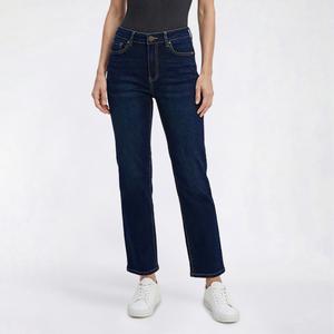 Womens Bleu Denim Straight Leg Jeans