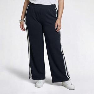 Juniors Plus No Comment Wide Leg Sweatpants with Eyelet Side Trim