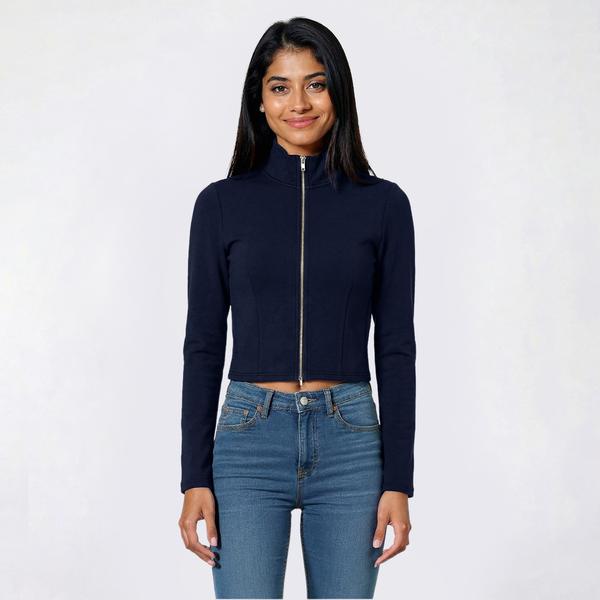Juniors Love Tree Soft Air Full Double Zip Mock Neck Jacket