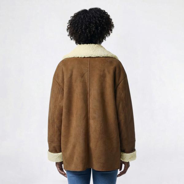 Womens Frye Faux Shearling Coat with Shawl Collar alternate view