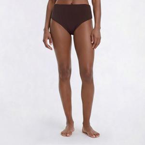 Womens Cupshe Solid Textured Classic High Waist Swim Bottom