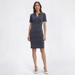 Womens Absolutely Famous Short Sleeve Stripe Sweater Dress