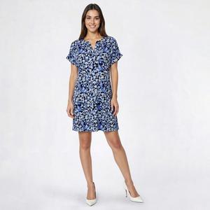 Plus Size Cocomo Dolman Sleeve Split Neck Floral Shift Dress