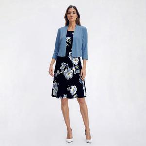 Petite Perceptions 3/4 Sleeve Floral Shift Jacket Dress