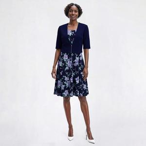 Petite Perceptions Short Sleeve Fit & Flare with Zip Jacket Dress