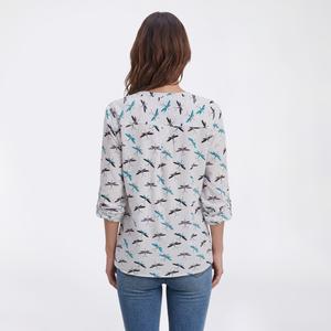 Womens Notations 3/4 Roll Tab Dragonflies Equipment Button Down alternate view