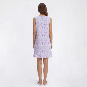 Womens Rene Rofe(R) Sleeveless Floral Crinkle Ruffle Hem Nightshirt alternate view