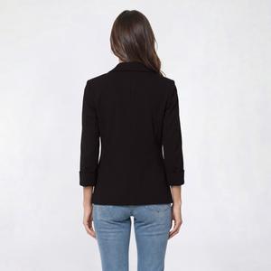 Womens AK Anne Klein Roll Sleeve One Button Notch Collar Blazer alternate view