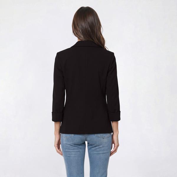 Petite AK Anne Klein Roll Sleeve One Button Notch Collar Blazer alternate view