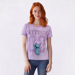Juniors Freeze Stitch Embroidered Tee w/ Rhinestone Trim