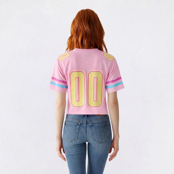 Juniors Freeze Stitch & Angel Mesh Cropped Football Tee alternate view