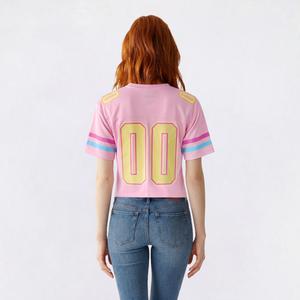 Juniors Freeze Stitch & Angel Mesh Cropped Football Tee alternate view