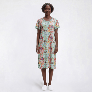 Womens White Orchid Gardens Floral Henley Nightshirt