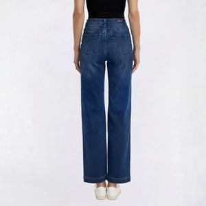 Womens Bleu Denim Wide Leg Denim Jeans alternate view