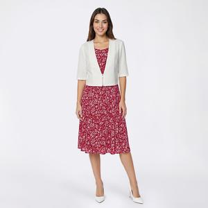 Petite Perceptions Short Sleeve Floral Zip Jacket Dress