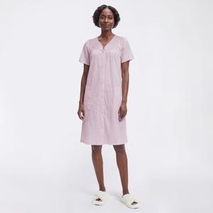 Plus Size Moon to Noon Short Sleeve Gingham Snap Duster