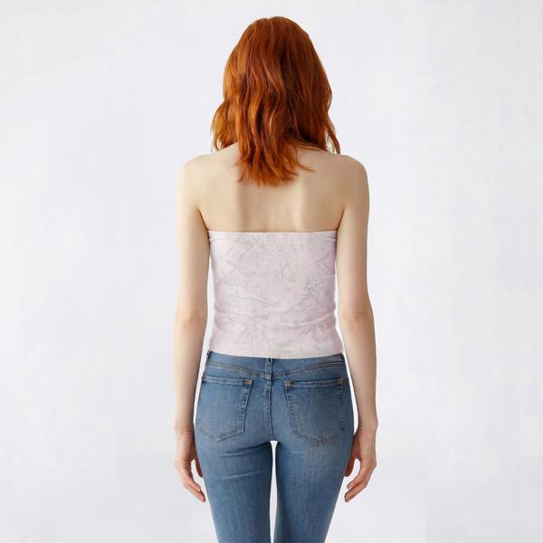 Juniors No Comment Print To Solid Reverse Tube Top alternate view