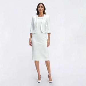 Womens Maya Brooke Pearl Trim Jacket Dress