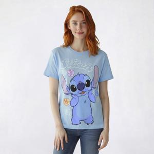 Juniors Hybrid Stitch Floral Jumbo Graphic Tee