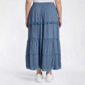 Juniors Plus Angie Tier Maxi Skirt with Slit alternate view