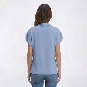 Womens Halston Drape Mock Neck Butterfly Sleeve Blouse alternate view