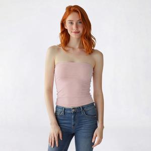 Juniors Derek Heart Fitted Double Layer Tube Top