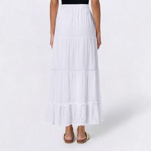 Juniors Love Tree Gauze Tie Waist Tier Crochet Maxi Skirt alternate view