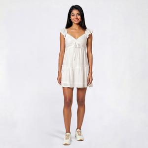 Juniors Trixxi Lace Trim Flutter Sleeve Skater Dress alternate view