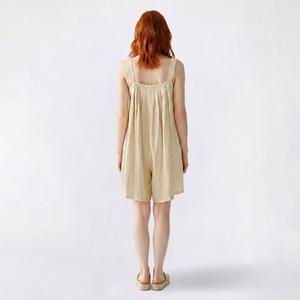 Juniors Hunter & Brown Linen Blend Sack Romper with Pockets alternate view