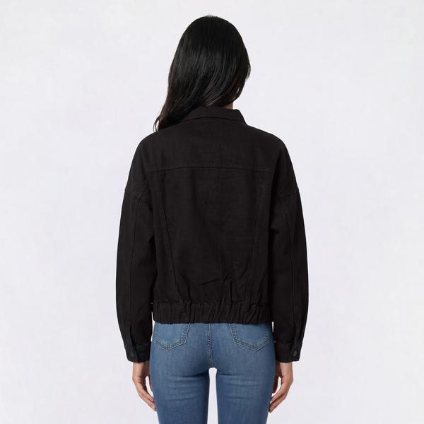 Juniors YMI(R) 80's Denim Bomber Jacket alternate view