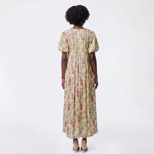 Womens Rose & Everly Puff Sleeve Pintuck Pleat Floral Maxi Dress alternate view