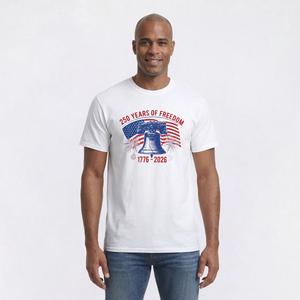 Mens Home of the Brave 250 Liberty Bell Freedom Graphic Tee