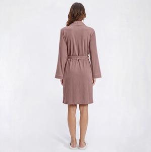 Womens Nicole Miller Short Sleeve Brushed Shawl Collar Robe alternate view