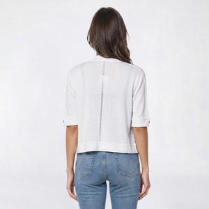 Womens Nina Leonard Elbow Sleeve Button Trim Shrug alternate view