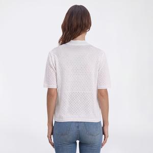 Womens Perceptions Short Sleeve Solid Novelty Stitch Shrug alternate view