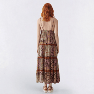 Juniors Angie Mix Floral Smock Waist Gauze Maxi Slip Dress alternate view