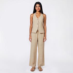 Juniors Hunter & Brown 2pc. Halter Top and Wide Leg Pants Set