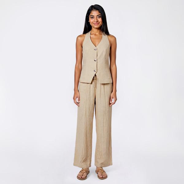 Juniors Hunter & Brown 2pc. Halter Top and Wide Leg Pants Set