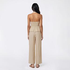 Juniors Hunter & Brown 2pc. Halter Top and Wide Leg Pants Set alternate view