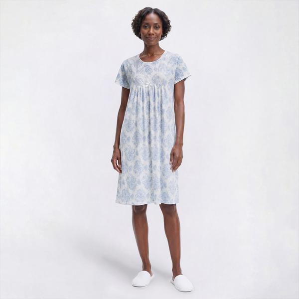 Womens Elizabeth & Nicole Floral Lace Trim Nightgown