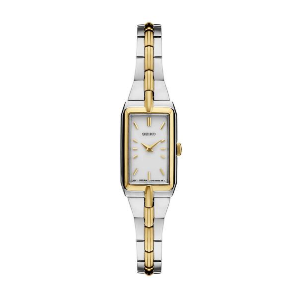 Womens Seiko Essentials Two-Tone White Dial Watch - SWR044