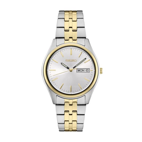 Mens Seiko Essentials Chronograph Two-Tone Watch - SUR430