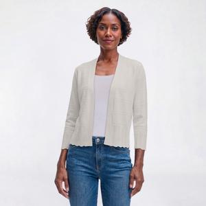 Womens 89th & Madison Solid Mixed Stripe Cardigan alternate view
