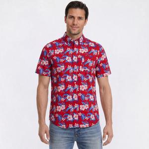 Mens Chaps Cotton Floral Button Down Shirt - Garnet