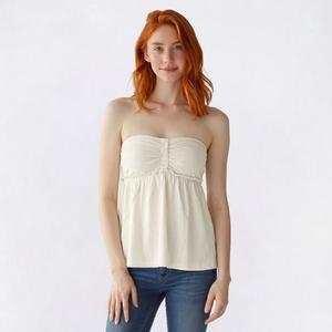 Juniors Derek Heart Button Front Babydoll Tube Top