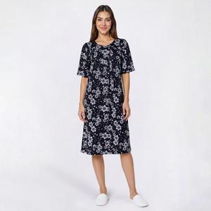 Womens Casual Time Short Sleeve Flower Caftan
