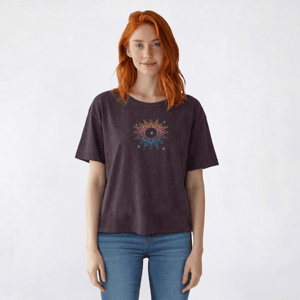 Juniors Plus Attitude Not Included Celestial Embroidered Tee