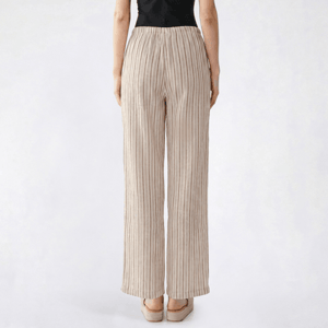 Juniors Hunter & Brown Linen Stripe Tie Waist Pull On Pants alternate view