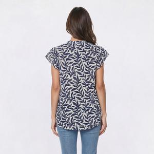 Plus Size Preswick & Moore(R) Ruffle Sleeve Vine Blouse alternate view