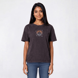 Juniors Attitude Not Included Celestial Mushroom Embroidered Tee